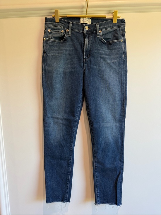 Agolde Denim - Agolde Dark Blue High-Rise Cropped Slim Jeans